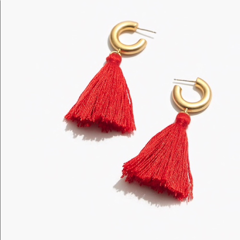 Madewell Lantern Tassel Earrings Red - Picture 2 of 2